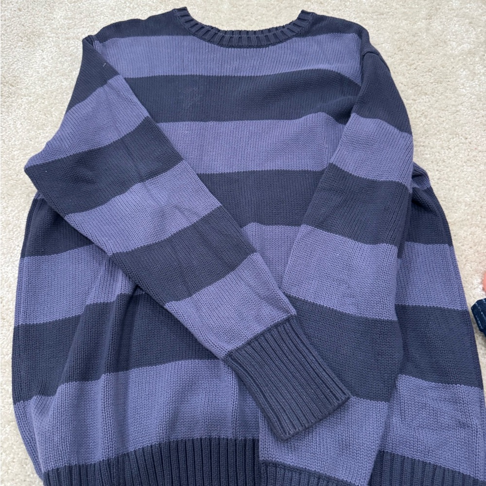 Brandy Melville Blue Striped Crewneck Sweater
